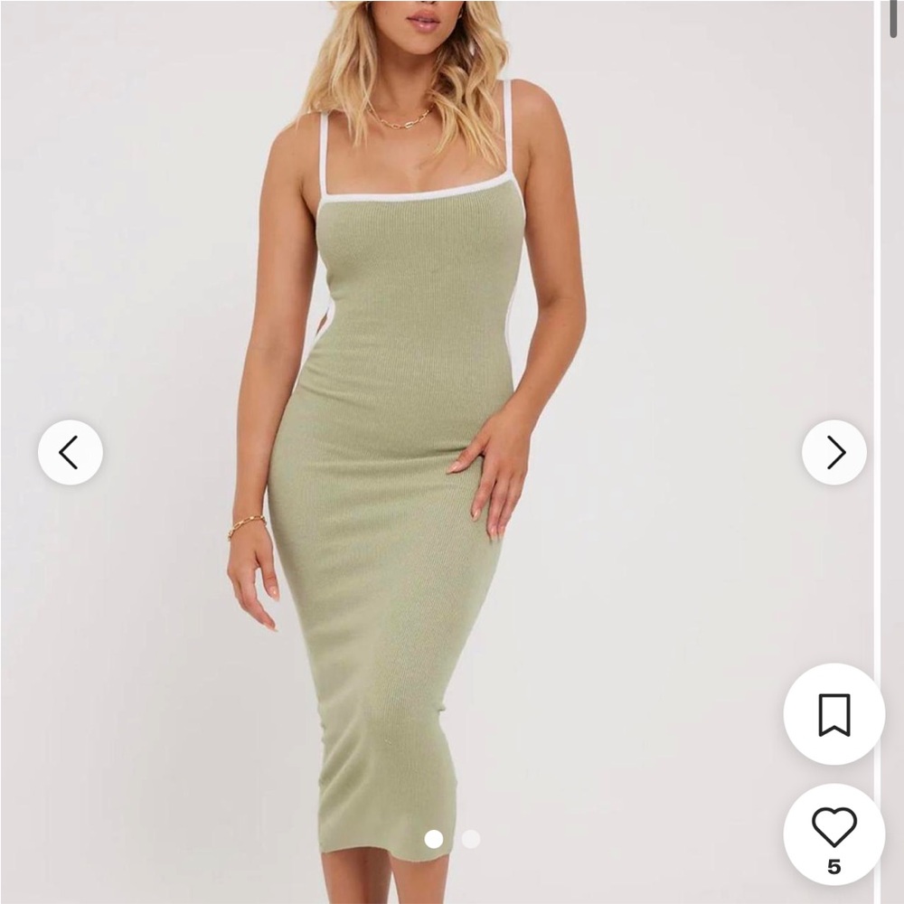 Perfect Stranger green and white bodycon dress